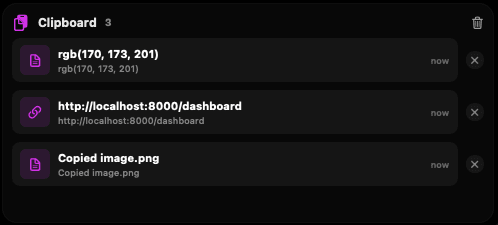 Clipboard plugin screenshot